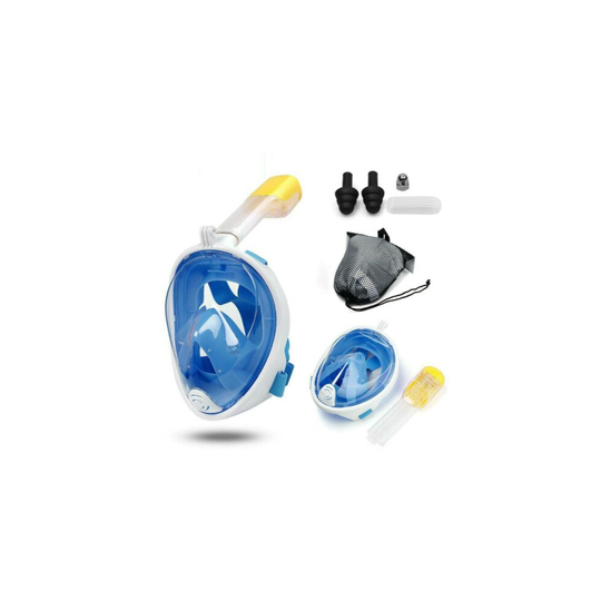 (Blue, L/XL) Snorkeling Mask Scuba Snorkeled Mask Anti-fog Swim