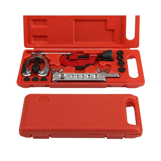 10PC Brake Pipe Flaring Kit Fuel Repair Tool Set Tube Cutter Storage Box Set