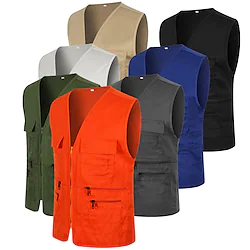 Men's Hiking Fishing Vest Work Vest Outdoor Casual Lightweight with Multi Pockets Autumn / Fall Spring Travel Cargo Safari Photo Wear Resistance Breathable Waistcoat Jacket Coat Top Lightinthebox