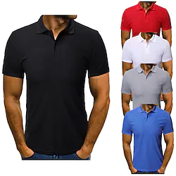Men's Golf Shirt Tennis Shirt Quick Dry Moisture Wicking Lightweight Short Sleeve T Shirt Top Regular Fit Solid Color Summer Tennis Golf Running Lightinthebox