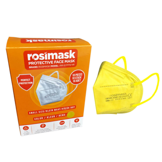 (Yellow) Childrens FFP2 Disposable Face Masks - Box of 10