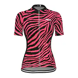 21Grams Women's Cycling Jersey Short Sleeve Bike Top with 3 Rear Pockets Mountain Bike MTB Road Bike Cycling Breathable Quick Dry Moisture Wicking Reflective Strips Red Zebra Polyester Spandex Sports Lightinthebox
