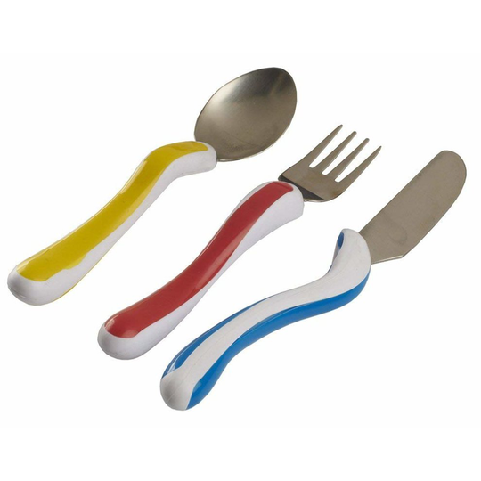 Kura Care Childrens Cutlery- Easy Grip Cutlery - Eating Aids Knife Fork Spoon