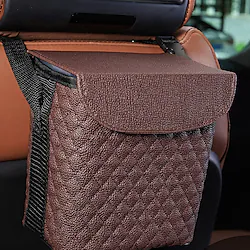 1pcs Car Trash Can with Lid, Leak-Proof Car Garbage Can with Storage Pockets, Waterproof Auto Garbage Bag Hanging for Headrest Lightinthebox