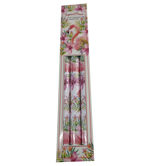 3pk Scented Floral Flower Lace Draw Drawer Cupboard Liner Sheet In Roll 58x43cm (Tropical Tahitian)