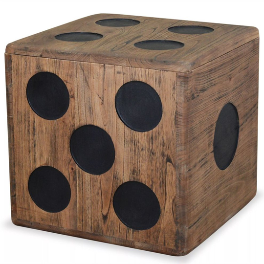 vidaXL Storage Box Mindi Wood 40x40x40cm Dice Design Coffee Side Table Chest