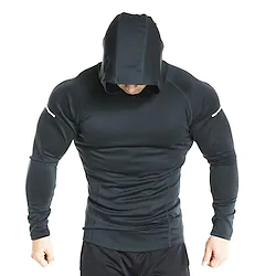 Men's Hooded Sweatshirt Reflective Strip Long Sleeve Top Athletic V Neck Spandex Quick Dry Sweat wicking Dri-Fit Fitness Gym Workout Running Sportswear Activewear Lightinthebox