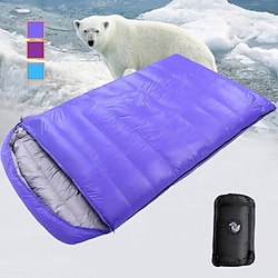 Sleeping Bag Outdoor Camping Double Wide Bag Envelope / Rectangular Bag for Adults -10 ~ -25 °C Double Size Duck Down Windproof Warm Lightweight Breathable Wear Resistance 220120 cm Autumn / Fall Lightinthebox