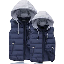 men's women's down jacket outerwear vests puffer jacket casual hooded coat zipper up quilted jacket with pockets navy blue Lightinthebox