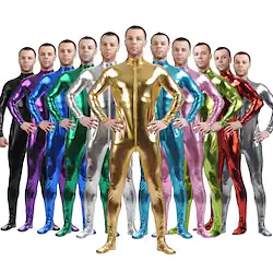 Shiny Zentai Suits Skin Suit Adults' Spandex Latex Cosplay Costumes Sex Men's Women's Solid Colored Halloween / Leotard / Onesie / Leotard / Onesie / High Elasticity Lightinthebox