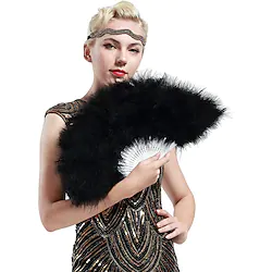 The Great Gatsby Charleston Vintage Movie / TV Theme Costumes Retro Vintage 1950s Roaring 20s 1920s Renaissance All Seasons Folding Fan Women's Kid's Feather Costume Vintage Cosplay Party Prom Lightinthebox