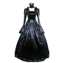 Maria Antonietta Victorian Medieval 18th Century Cocktail Dress Vintage Dress Dress Party Costume Masquerade Prom Dress Women's Costume Vintage Cosplay Party Prom Long Sleeve Long Length Ball Gown Lightinthebox