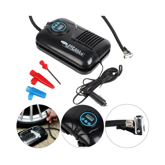12V 250PSI Digital Air Compressor Pump Van Car Tyre Football Inflator
