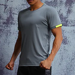Men's Running Shirt Short Sleeve Tee Tshirt Athletic Athleisure Spandex Breathable Quick Dry Soft Gym Workout Running Jogging Sportswear Activewear Solid Colored Green Black Blue Lightinthebox