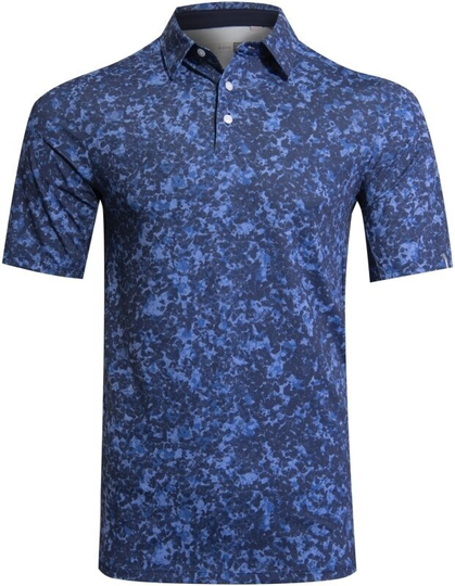 Kjus Motion Printed Mens Polo Shirt Atlanta Blue/Midnight Blue 54