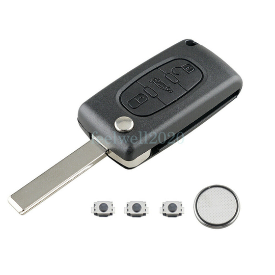 3 Button Key Fob Case HU83 CE0523 Battery For Peugeot 207 307 308 407 508 Repair