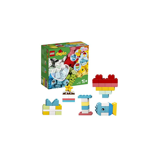 LEGO 10909 DUPLO Classic Heart Box First Bricks Building Set, Preschool Early Development Learning Toy for Toddlers 1 .5 Year Old