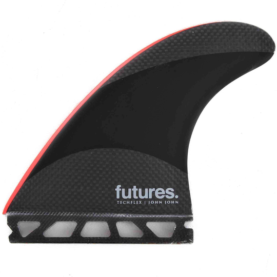Futures John John Techflex Large Thruster Surfboard Fins - Black Neon red