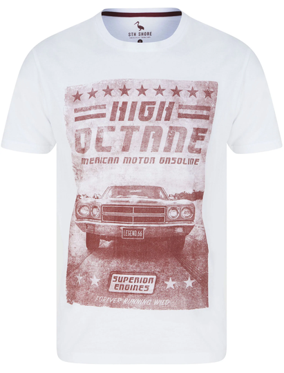 T-Shirts High Octane Motif Cotton Jersey T-Shirt in Optic White - South Shore / S - Tokyo Laundry