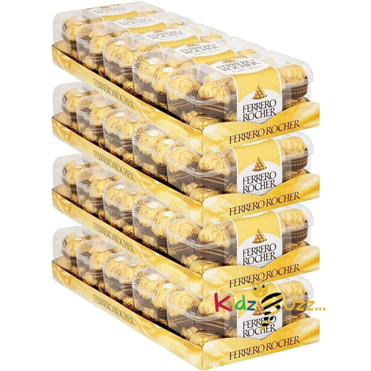 (Pack of 10) Ferrero Rocher 16 Piece Hazelnut Chocolate Clear Boxes Gift Box