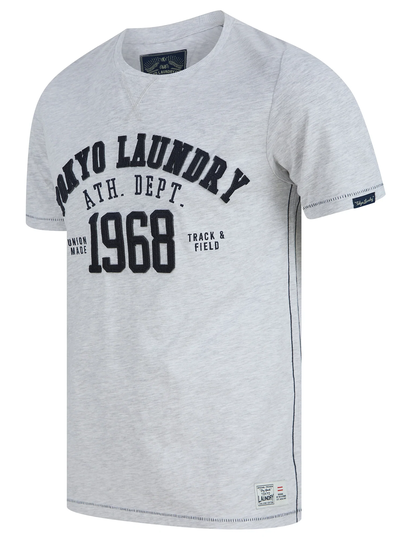 T-Shirts Larkers Motif Cotton Jersey T-Shirt in Ice Grey Marl - Tokyo Laundry / S - Tokyo Laundry