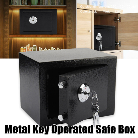 4.6L Fireproof Safe Box Security Home Office Money Cash Safety Lock