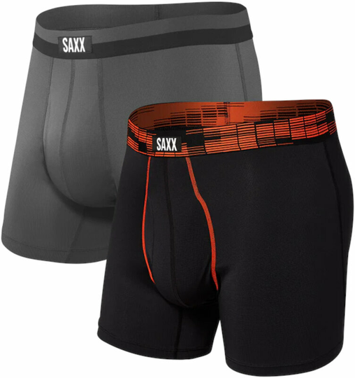 SAXX Sport Mesh 2-Pack Boxer Brief Black Digi Dna/Graphite L