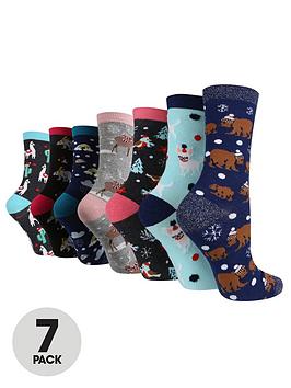 Wild Feet 7 Pack Socks Triangle Box Gift Set - Multi, Multi, Size One Size 4-8, Women
