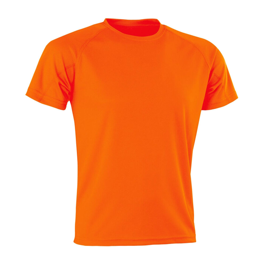 (S, Flo Orange) Spiro Mens Aircool T-Shirt