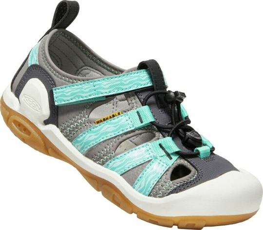 Keen Kids' Outdoor Shoes Knotch Creek Youth Sandals Steel Grey/Waterfall 32-33