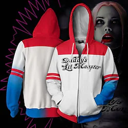 Inspired by Harley Quinn Cosplay Costume Hoodie Back To School Print Hoodie For Men's Women's Adults' Polyster Lightinthebox