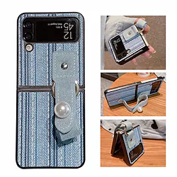 Phone Case For Samsung Galaxy Flip Z Flip Z Flip 4/3/2 Portable Flip with Wrist Strap Retro TPU Canvas Lightinthebox