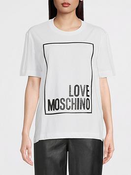 Love Moschino Logo Box Classic Fit T-Shirt - White