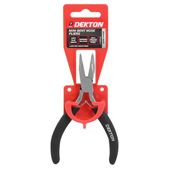 Dekton Mini Bent Nose Pliers - pliers mini nose bent jewellery making long side beading anti slip grip spring release
