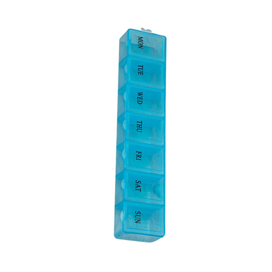 (blue) Weekly Pill Organizer 7 Day Pill Box Container