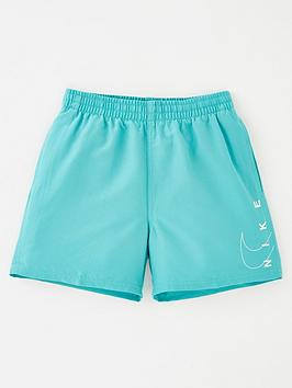 Boys, Nike Split Logo Lap 4" Volley Swim Short - Teal, Teal, Size M=9-11 Years