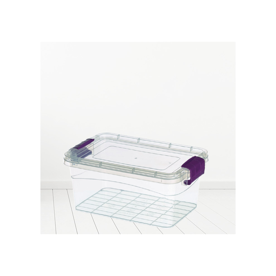 (15L) Plastic Storage Box Boxes Lid Food Container Home Office Box Lockable Stackable