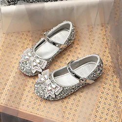 Frozen Fairytale Princess Elsa Mary Jane Shoes Girls' Movie Cosplay Sequins Halloween Silver Brown Shoes Halloween Carnival Masquerade Polyester Plastics Lightinthebox
