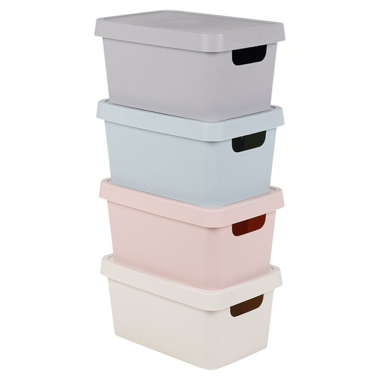 (3.6 liters) Set Of 4 Multicolored Plastic Storage boxes