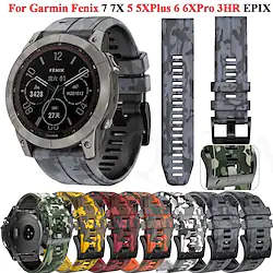1 pcs Smart Watch Band for Garmin Fenix 7/6/5/5 Plus Instinct 2/2 Solar / Solar / Instinct Standard Forerunner 945/935/745 Fenix 7X / 6X Pro / 5X / 3/3 HR 22mm 26mm Silicone Smartwatch Strap Lightinthebox