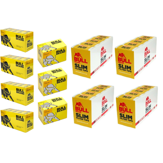 10 Boxes Bull Brand Slim Slimline Loose Filter Smoking Tips 165 Per Box 6MM