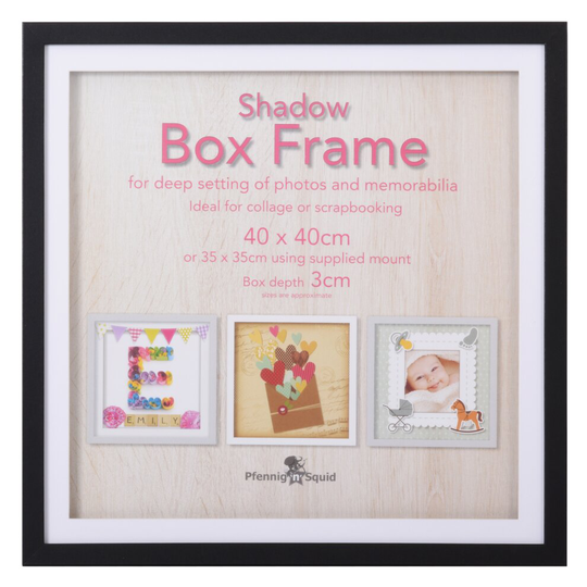 (Black, 40x40cm) Shadow Box Frame Deep 3D Display Picture Craft Frames