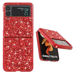 Phone Case For Samsung Galaxy Full Body Case Z Flip 3 Dustproof Shockproof Glitter Shine TPU PU Leather Lightinthebox