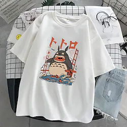 Inspired by Totoro Cosplay Cosplay Costume T-shirt Cartoon Print Harajuku Graphic Kawaii T-shirt For Men's Women's Adults' Polyester / Cotton Blend Lightinthebox