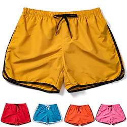 Men's Swim Shorts Swim Trunks Board Shorts Pocket Drawstring Elastic Waist Solid Color Comfort Breathable Short Casual Daily Fashion Streetwear Blue Pink Lightinthebox