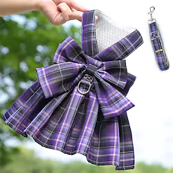 Dog Harness Dress with Leash Set, Princess Dog Dress for Small Dog Girl, Puppy Dresses with D Ring, Pet Clothes Doggie Outfits Cat Apparel Lightinthebox