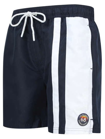 Swim Shorts Tillamook Striped Swim Shorts in Sky Captain Navy - Tokyo Laundry / S - Tokyo Laundry