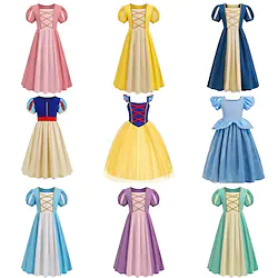 Fairytale Princess Belle Flower Girl Dress Vacation Dress Theme Party Costume Girls' Movie Cosplay Cosplay Halloween RedYellow Yellow Rosy Pink Dress Halloween Carnival Masquerade Polyester Lightinthebox