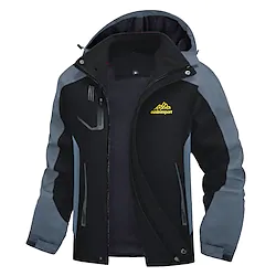 Men's Waterproof Hiking Jacket Rain Jacket Hiking Windbreaker Outdoor Thermal Warm Waterproof Windproof Breathable Outerwear Hoodie Trench Coat Hunting Fishing Climbing Black Red Lightinthebox