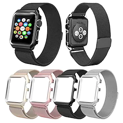 1 pcs Smart Watch Band for Apple iWatch Series 8 7 6 5 4 3 2 1 SE Stainless Steel Smartwatch Strap Adjustable Magenitic Milanese Loop SmartWatch Band with Case Replacement Wristband Lightinthebox